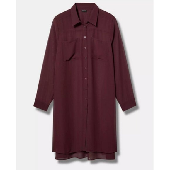 Torrid Sheer Long Sleeve Tunic Size 1X NWT - Picture 2 of 2